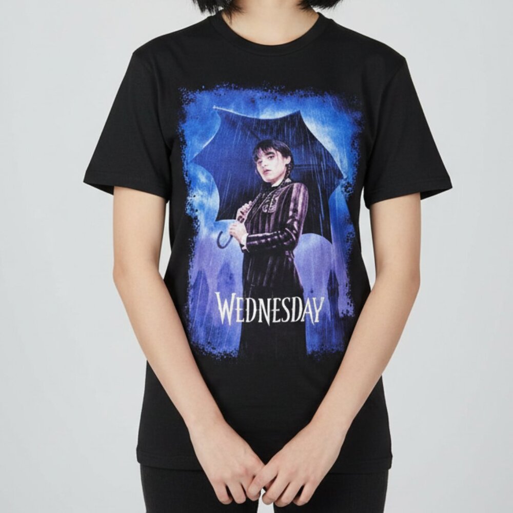 Wednesday Addams T-Shirt Adult Small Black TV Show Short Sleeve Unisex